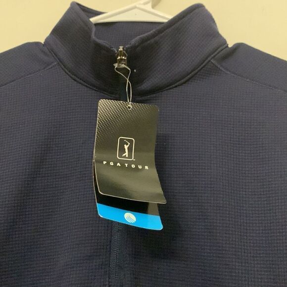 PGA Tour quarter zip navy pullover Size S NWT - Picture 3 of 9